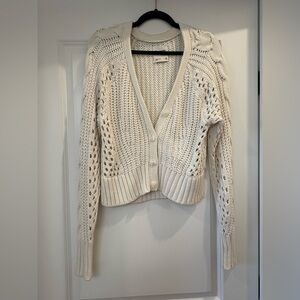 Abercrombie & Fitch Cream Knit Summer Coastal Grandma Cardigan